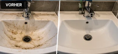 Waschbecken: vorher und nachher